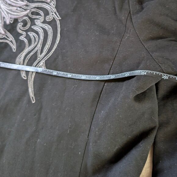 Y2K Grunge Embroidered Graphic Sport Coat Blazer Men's Unisex 2XL Black - Picture 6 of 8